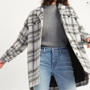 Old Navy Oversized Soft Brushed Plaid long shirt jacket